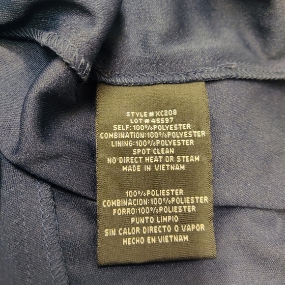 Navy Blue Cocktail Dress with Beaded Illusion Neckline – Elegant Party or Formal - Picture 6 of 6